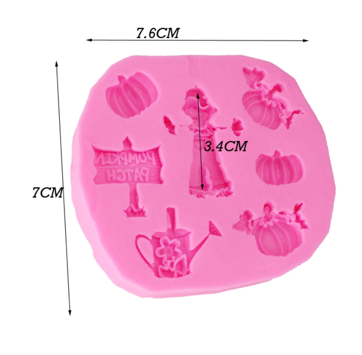 Halloween Pumpkin and Boy Silicone Mold