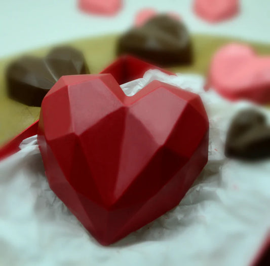 Geometric heart shaped chocolate