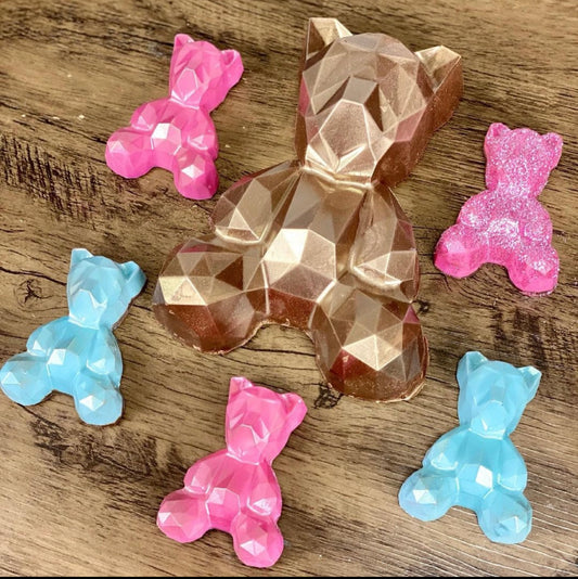 Geometric Baby Teddy Bear (Coco Bomb Size) - 3 Part Chocolate Mold