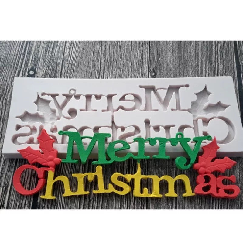 Merry Christmas Design Silicone Mold