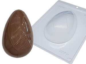 Side Stripes Breakable Easter Egg 350g (9726)- 3 Part Chocolate Mold