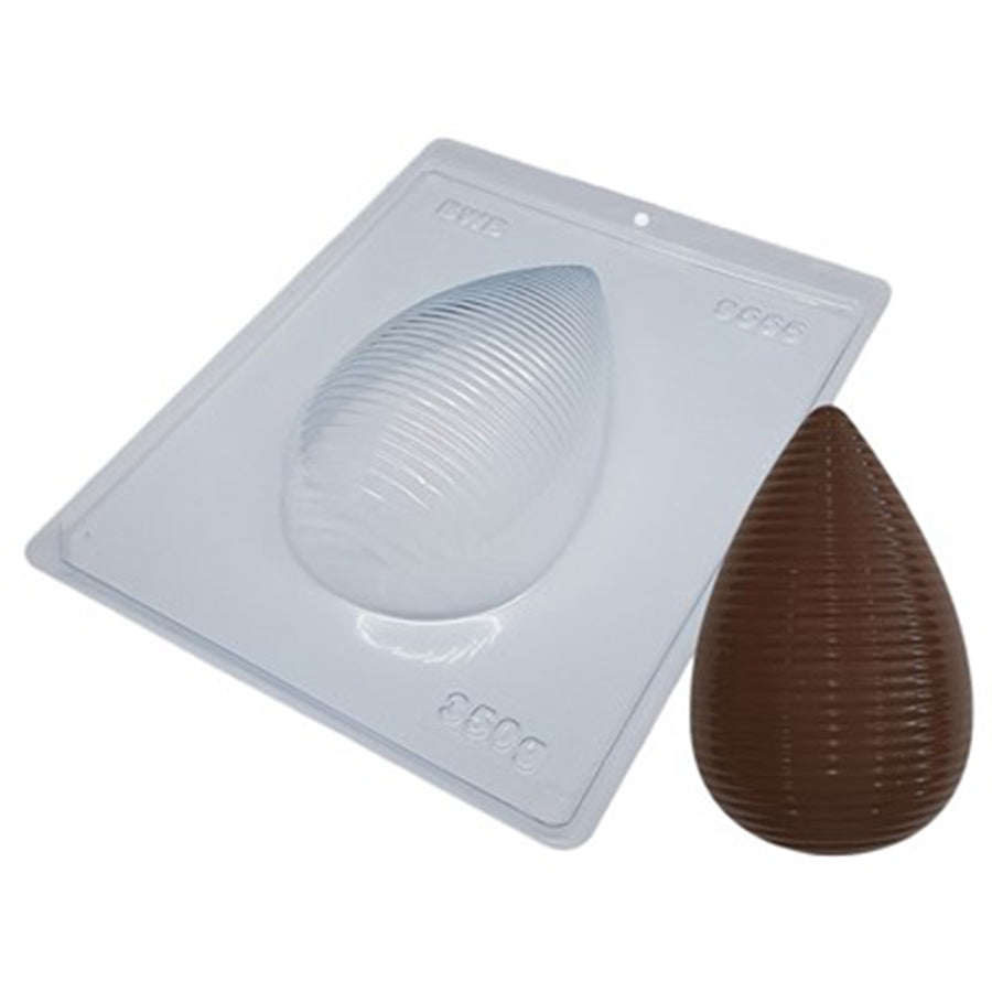 Pointed Stripped Easter Egg (350g) - 3 Part Chocolate Mold