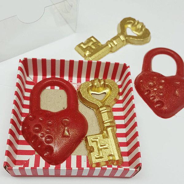 Key And Heart Padlock Chocolate Mold